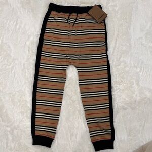 Burberry Kids Striped Sweatpants - Tan, Black, Red